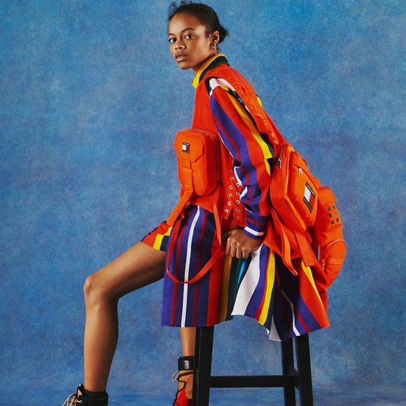 Tommy Hilfiger TOMMYXROMEO Tactical Vest in Neon Orange Size Small - Picture 7 of 16